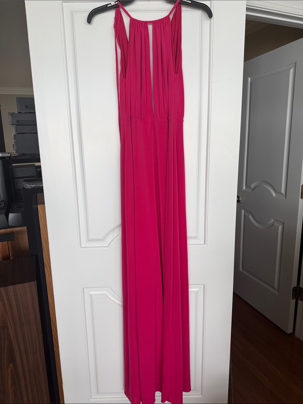 Sleeveless Hot Pink maxi dress